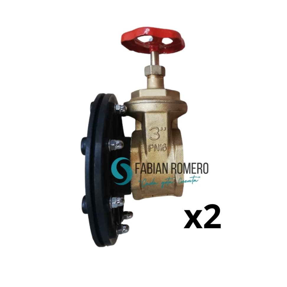 2 Válvulaa guillotina DN80